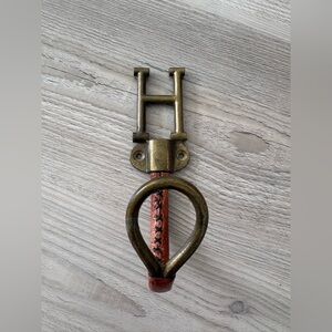 Anthropologie Brass and Leather Hook